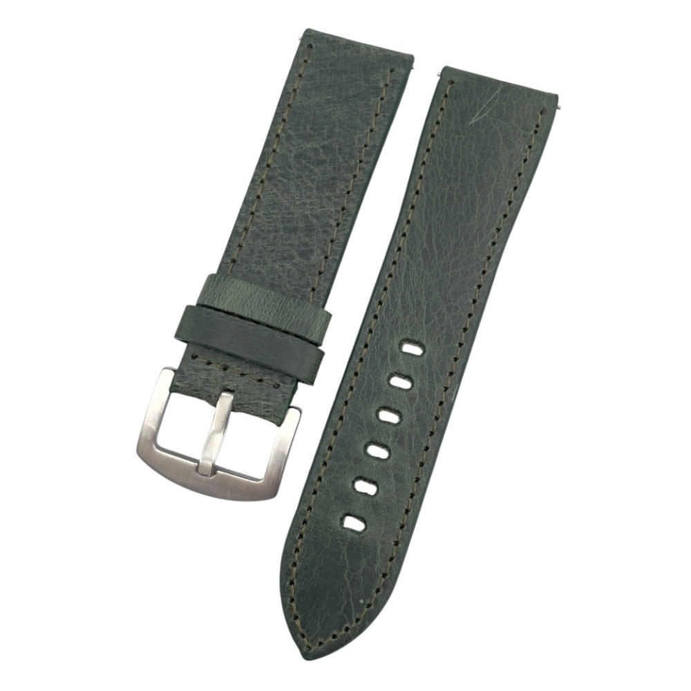 24 mm Spor S Crazy Yeşil Deri Saat Kordonu
